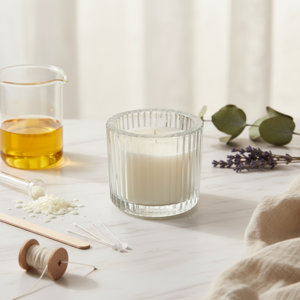 Clear Crystal Glass Candle Jar Without Lid