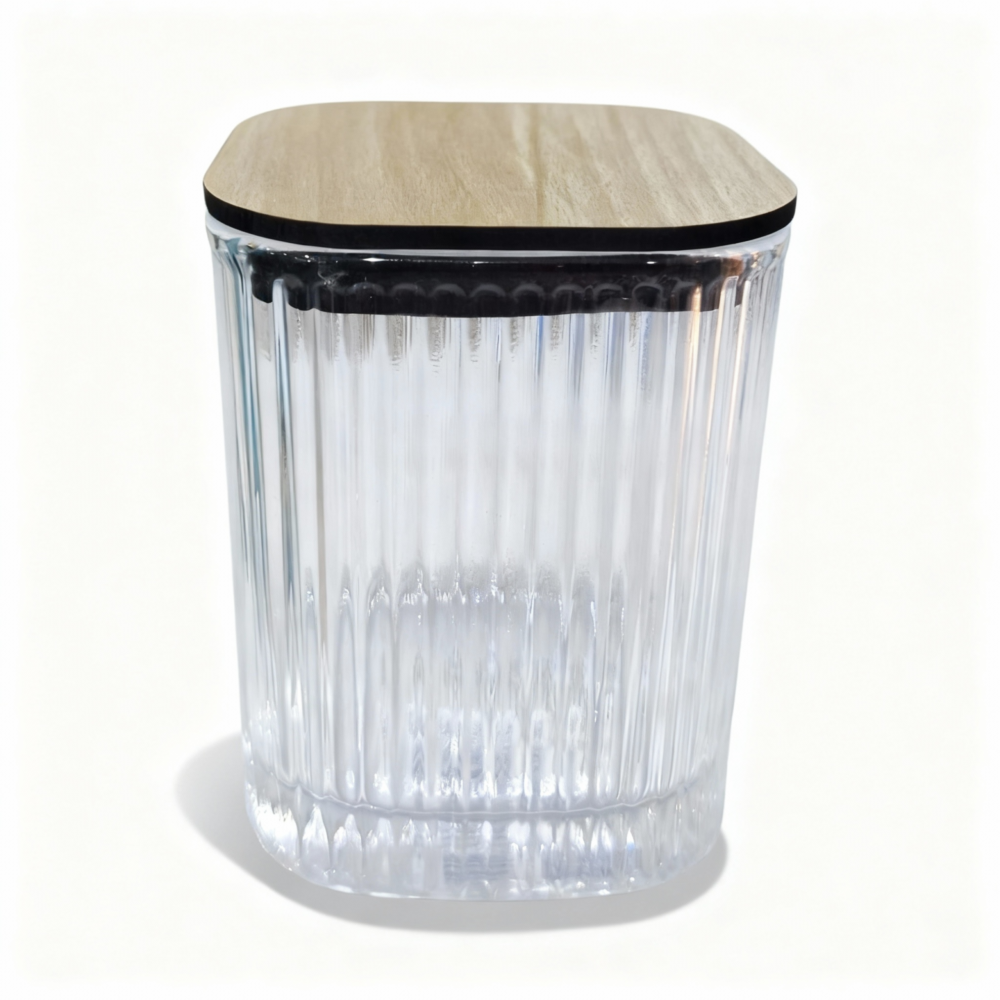 Ribbed Glass Jar