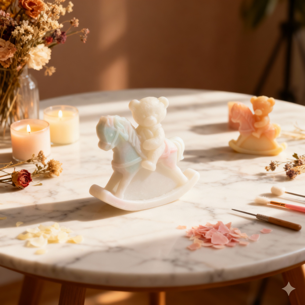 Horse with Teddy Rider Silicone Mold