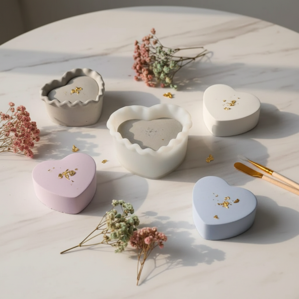 Concrete Heart Silicone Mold