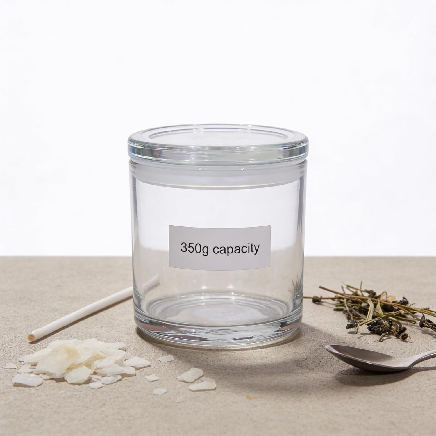 Clear Glass Candle Jar 350g with Lid. Clear Glass Candle Jar 350g with Lid.