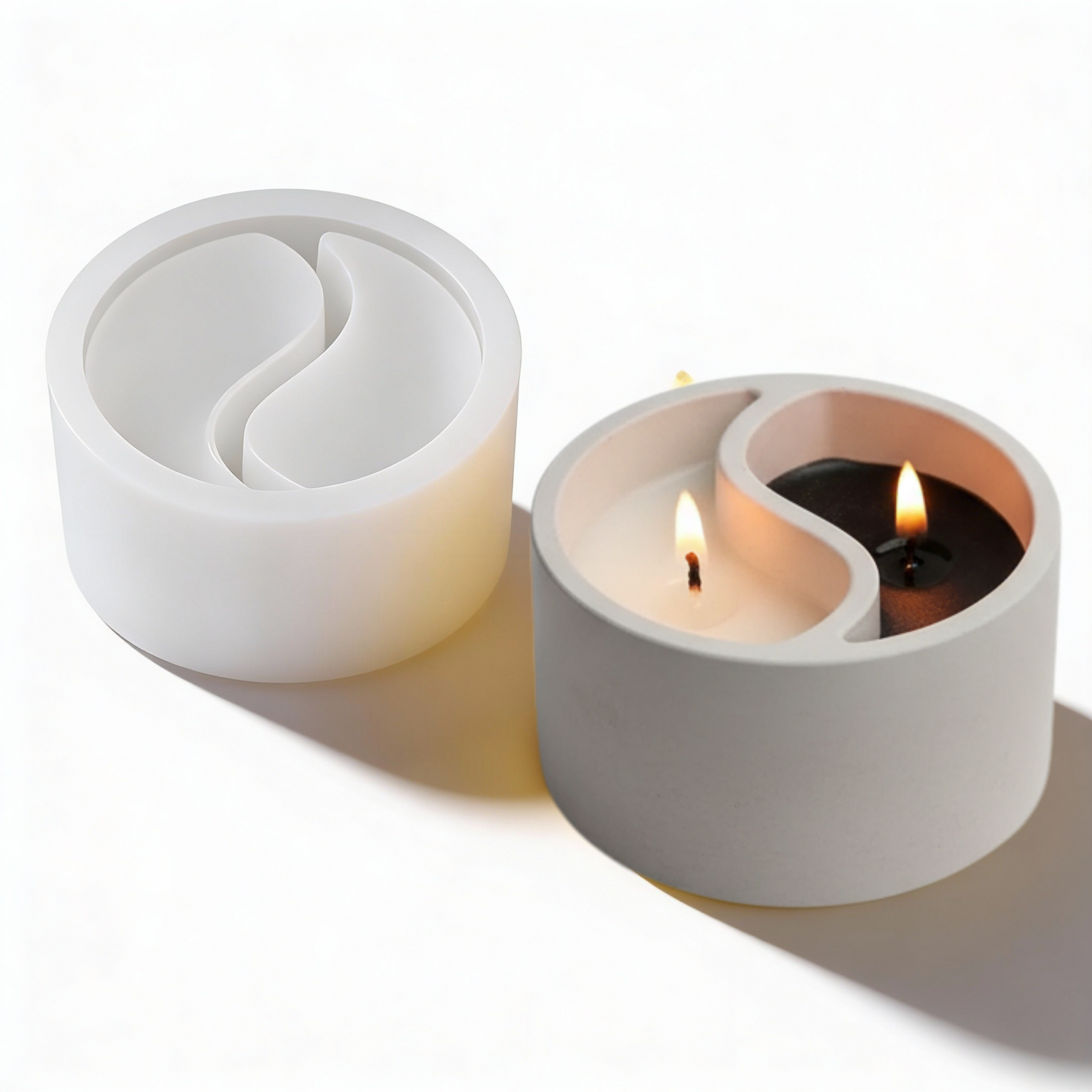 Round Silicone Mold (2-Half Design) for Candle & Soap Making Round Silicone Mold (2-Half Design) for Candle & Soap Making