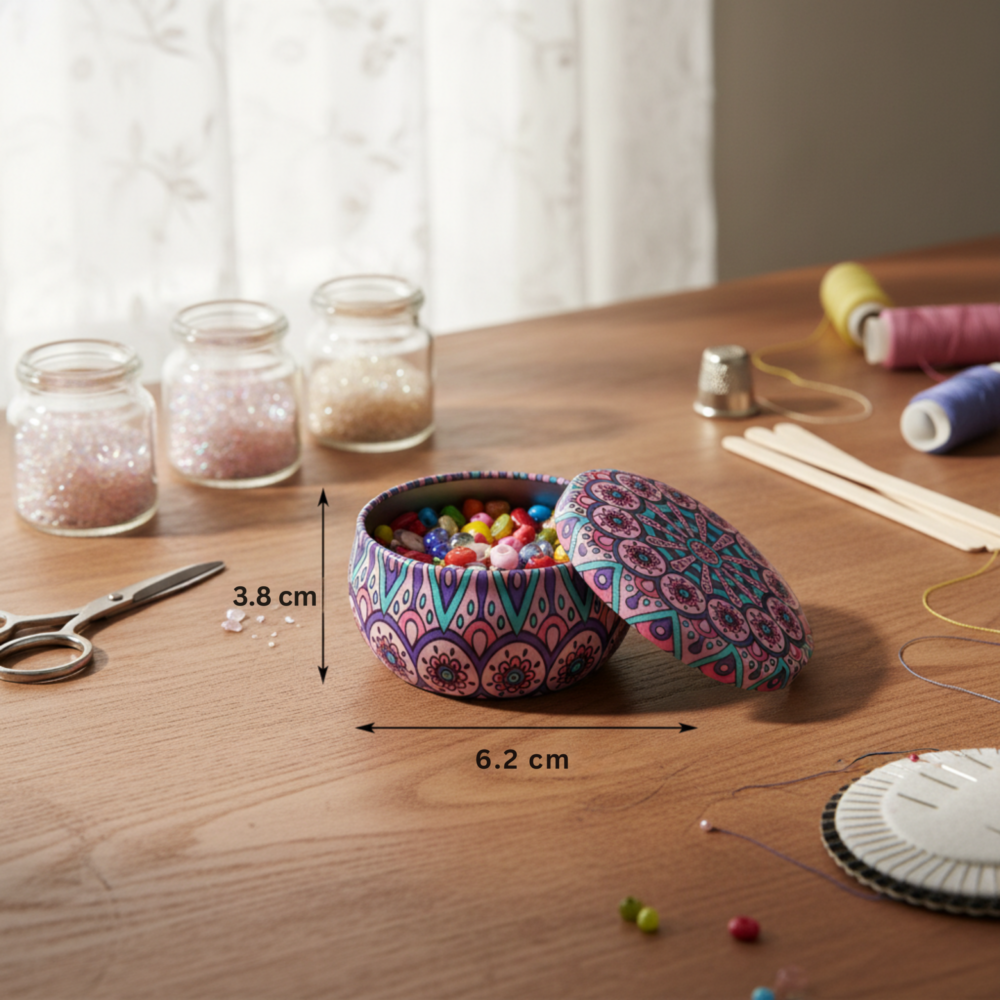 Colorful Purple Mandella Tinplate Jar