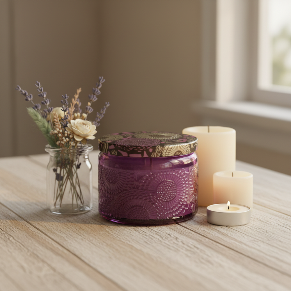 Purple Glass Container