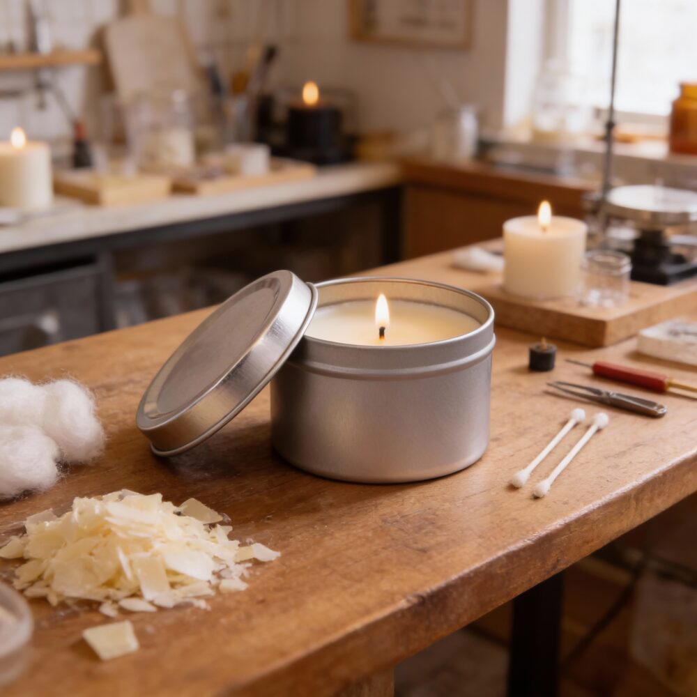 Silver Round Metal Storage Tin with Lid 100g